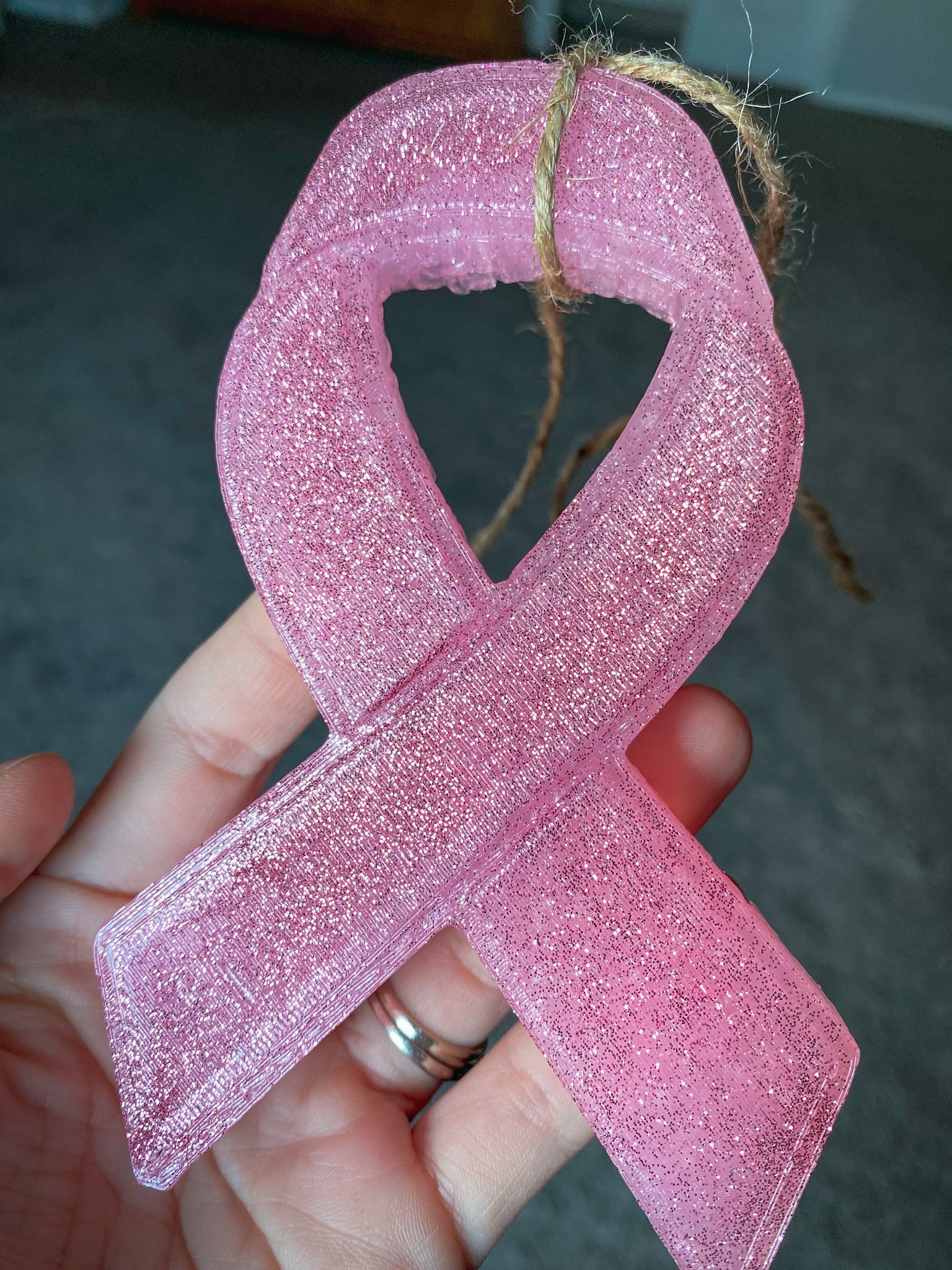 Breast Cancer Awareness Ribbon (Glitter)